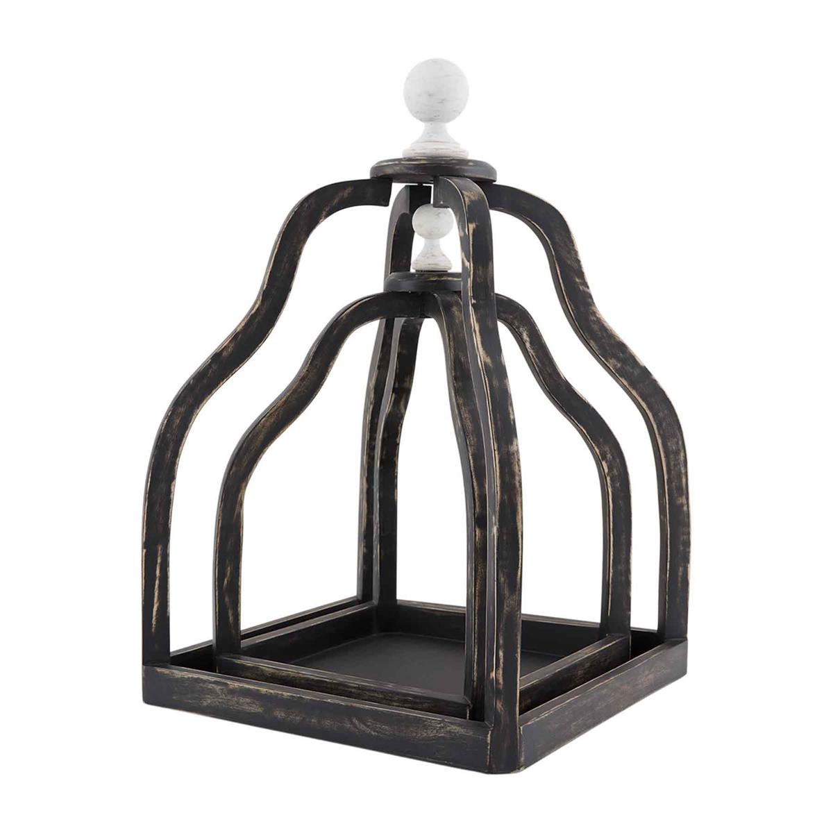 Black Wood Lantern