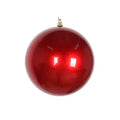 Red Christmas ball ornament on a white background