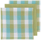 Check Leaf Green Dishcloth Set of 3