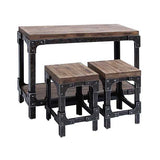 WOOD TABLE STOOL S/3 44"W, 32"H