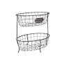 Black wire basket on a white background