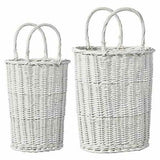 WHITE HANDLED BASKET