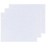 A stack of white cotton bar mop towels with a textured surface.