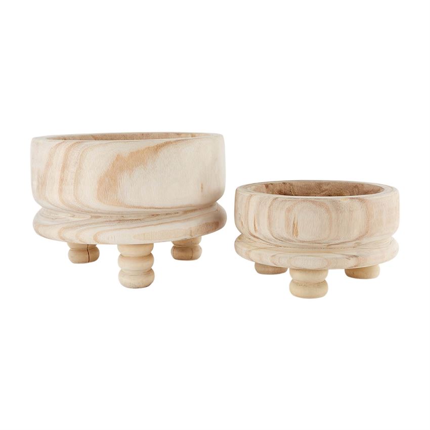 wooden bowl on legs