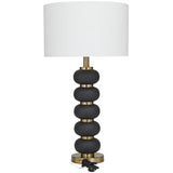 MTL LAYERED LAMP BLK 15''W 28''H