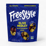 Freestyle Snacks Olive Medley package on a white background