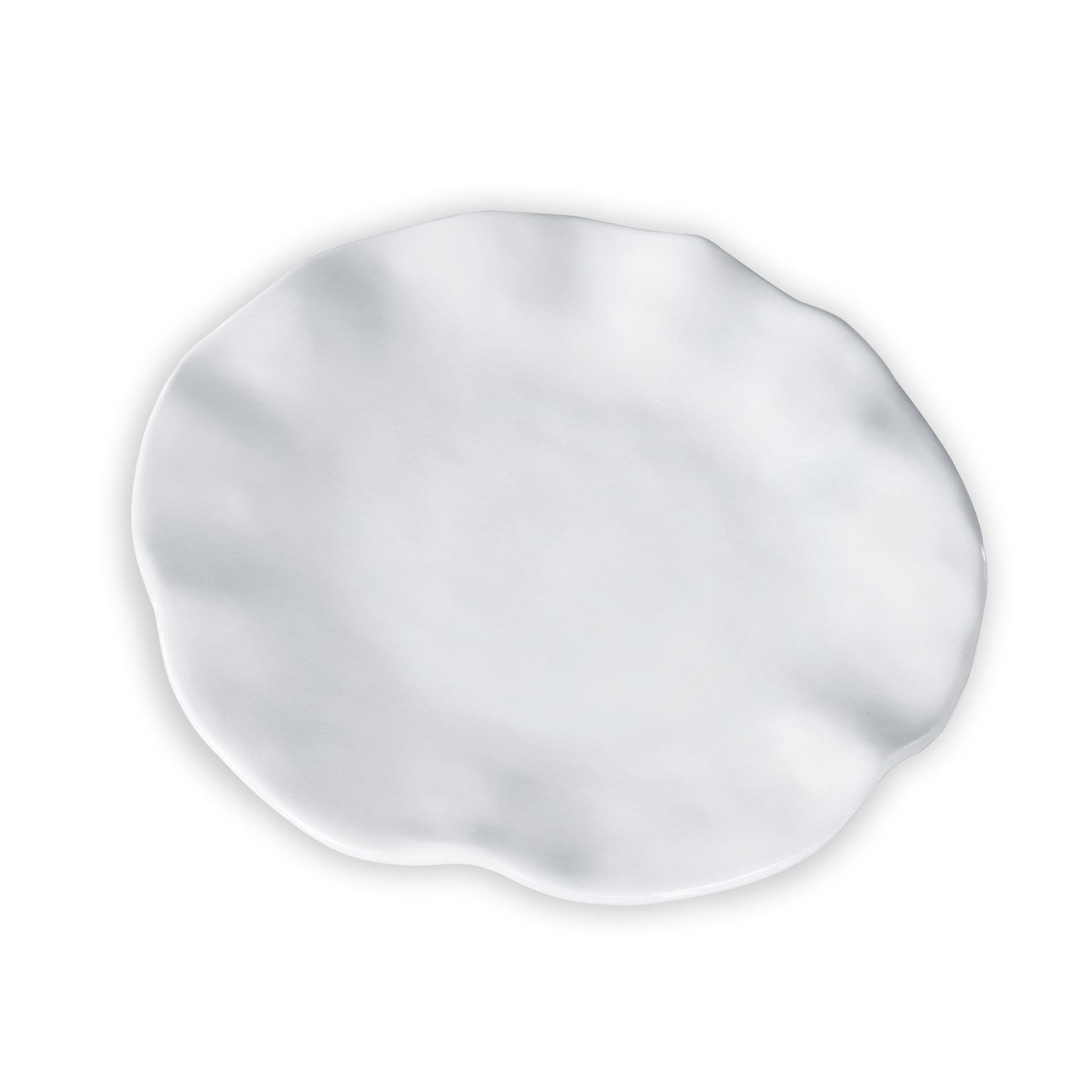 White Dinner plate with ripple edge