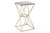 MTL GLS SIDE TABLE 16''W 28''H