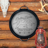 CI 17in Dual Handle Skillet w Bull