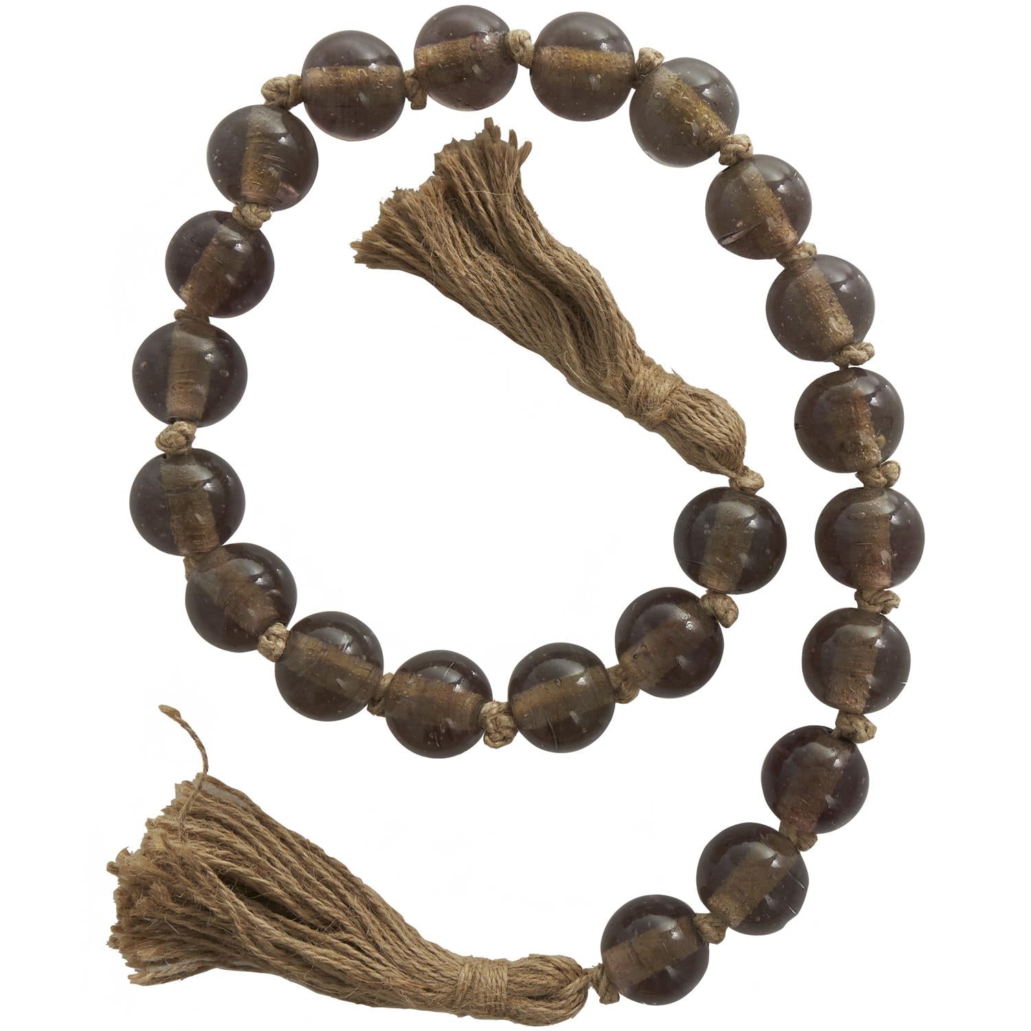 Glass Beaded Garland Light Brown