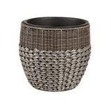 RESIN WICKER  PLANTER W PLASTIC POT