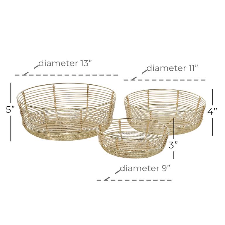 baskets w diameter measurments 