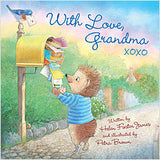 Book cover of 'With Love, Grandma' featuring a child and a mailbox with a heart-shaped letter.