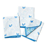 blue and white tea  towel set of 3 on white background