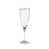 FLUTE W GOLDEN RIM 8 OZ GLASS