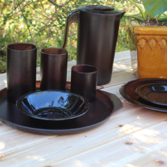 chocolate colored dinnerware set