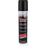 A white canister of FOGHAT Ultra Pure Culinary Butane with a black label, blue and red text, and a blue flame illustration.