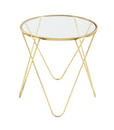 Mtl Glass Accent Table