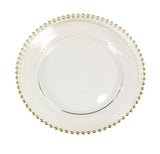 Gold Rimmed Glass Charger 13"