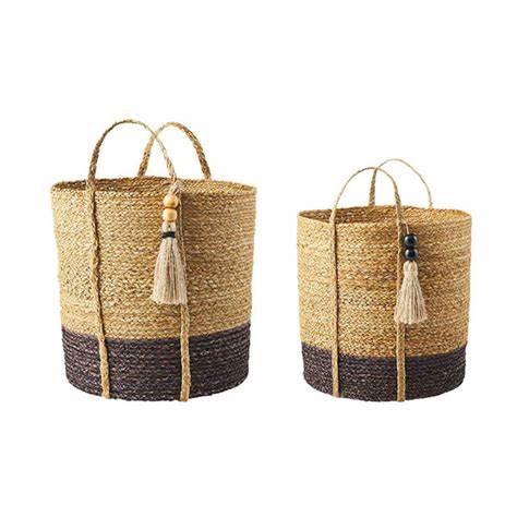 Blk Sea Grass Basket