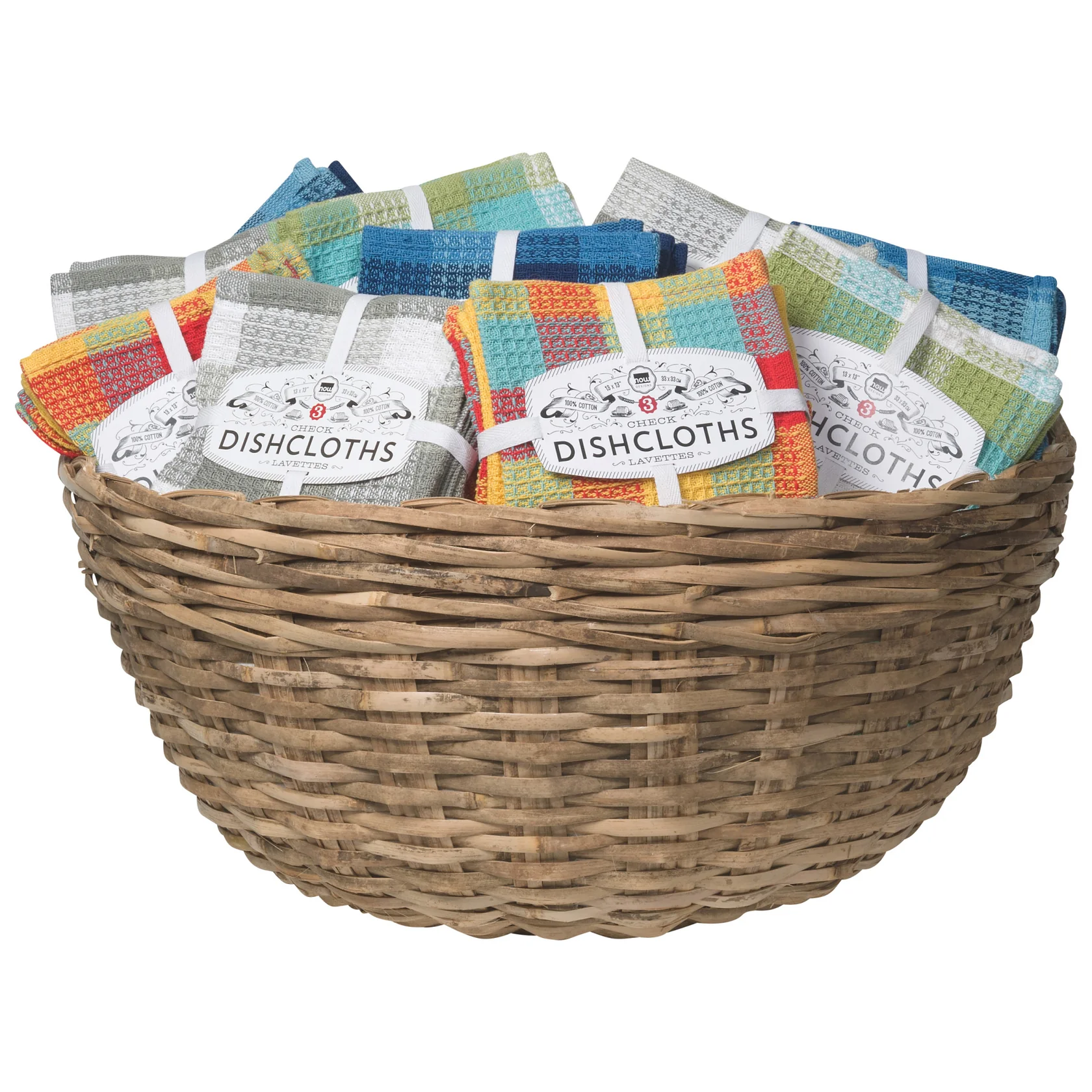 basket of dishtowels