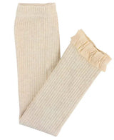 Oatmeal Ribbed Ruffle Tights