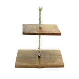 Wood 2 Tier Serving Tray