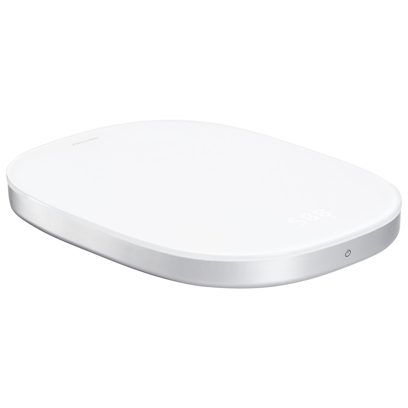 White Zwilling scale to measure ingredients by weight. 