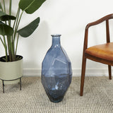 Recycled Spanish Glass Vase Blue 10''W 24''H