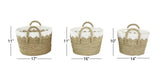 TAN & WHITE SEAGRASS BASKET