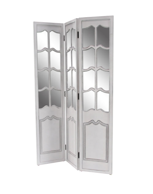 Wood 3 Panel Mirror Screen 47X71"