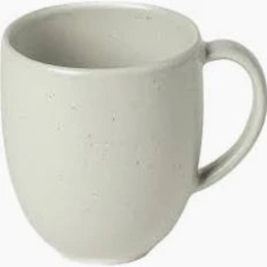 White ceramic mug on a white background