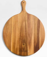 Wooden pizza peel on a white background