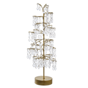 Decorative table lamp with crystal accents on a white background