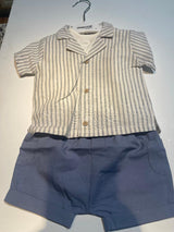 Blue Stripe Short Set