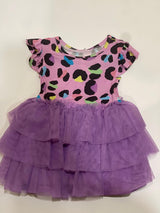 ELECTRIC LEOPARD RUFFLED TUELLE DRESS 2T