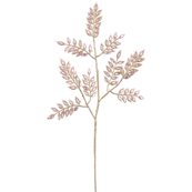 Decorative plant stem with pink flowers on a white background