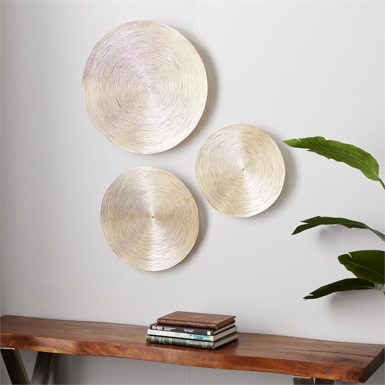 Set of 3 Round Metal Deco