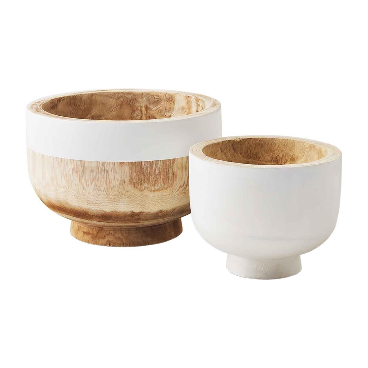 two toned round bowl on white background