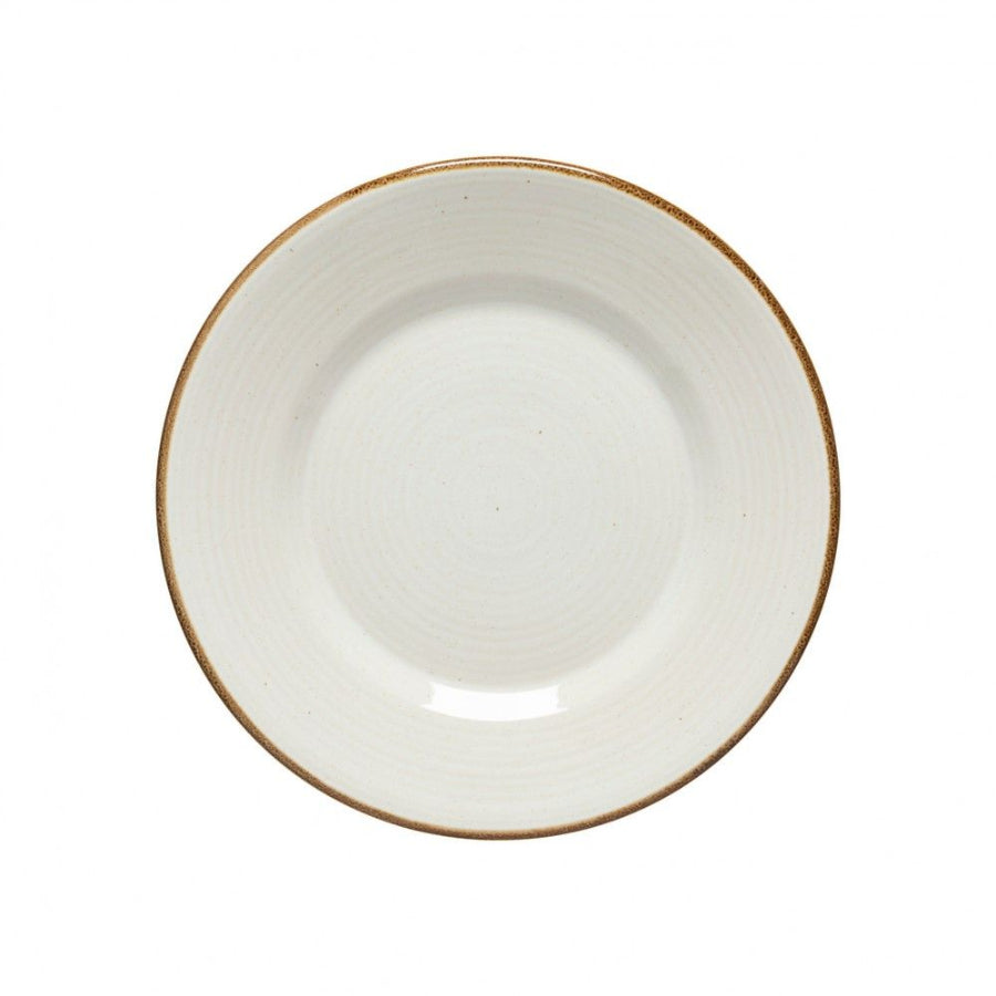 white plate w gold rim