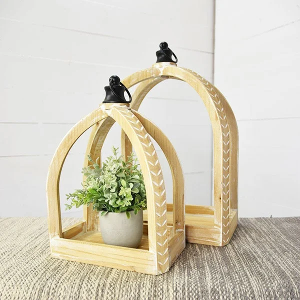 Dome Top Wood Lantern