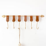 20'' WALL BAR W LEATHER ACCENT HOOKS