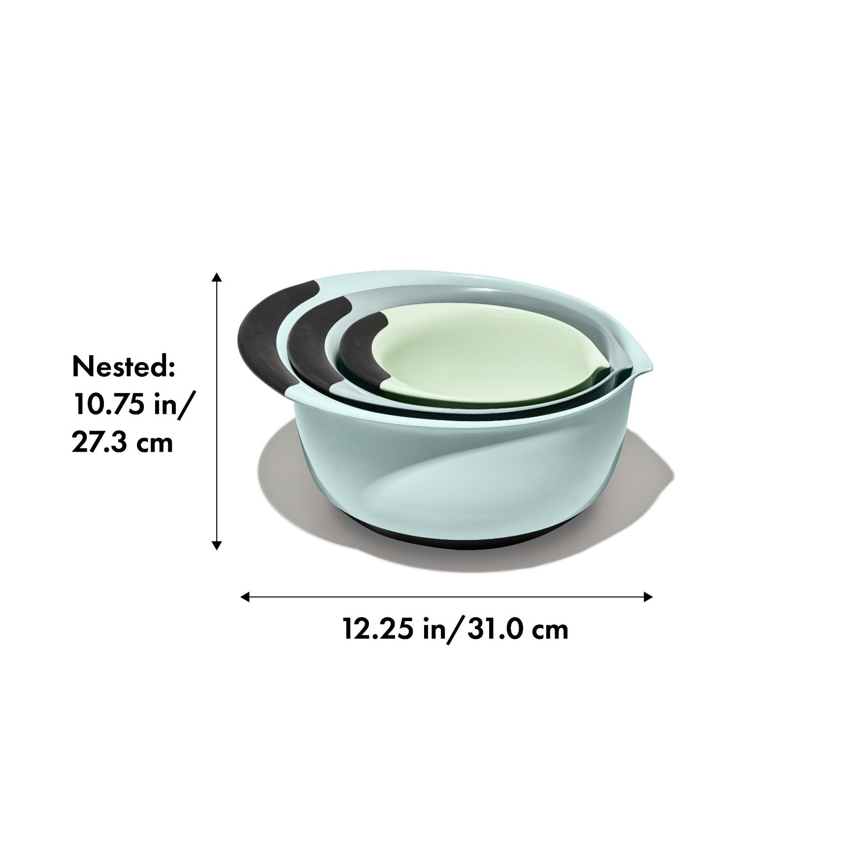 Oxo 3pc Mixing Bowl Set Cadet Blue Grey Jade