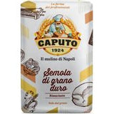 Packaging of Caputo Semolina de Napoli flour, featuring the brand logo, product name, and decorative elements.