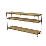 Wood & Metal Console Table 3 Shelf