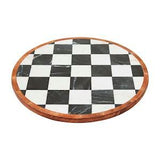CHECKERED MARBLE LAZY SUSAN