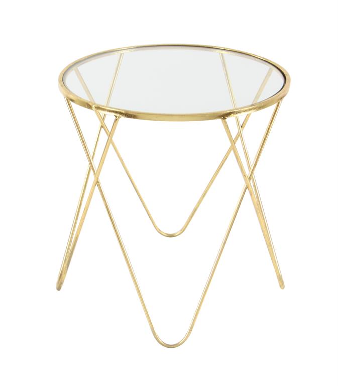 Mtl Glass Accent Table