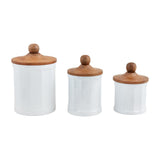 FARM HOUSE MILK GLASS CANISTER SET