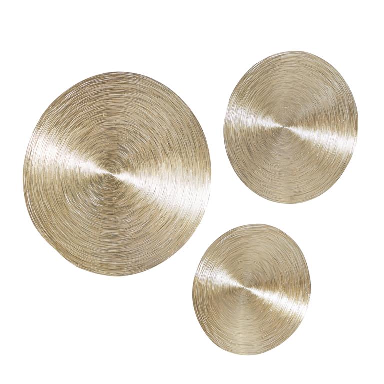 Set of 3 Round Metal Deco