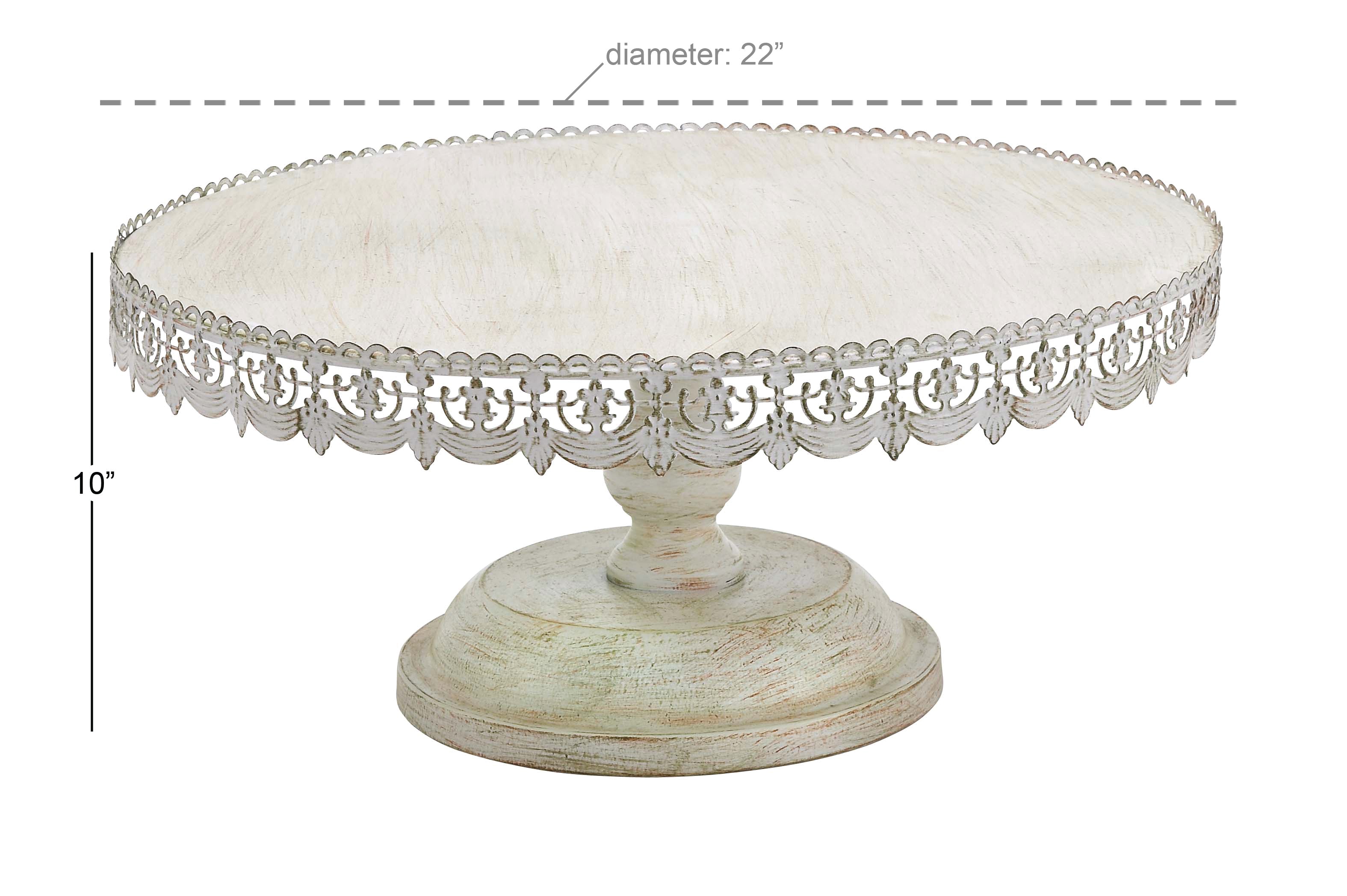 Metal Cake Stand  22"W, 10"H